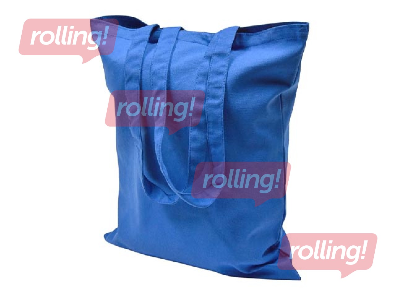 Bag with handles, blue fabric, 370x420mm