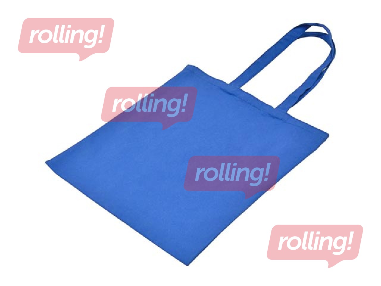 Bag with handles, blue fabric, 370x420mm