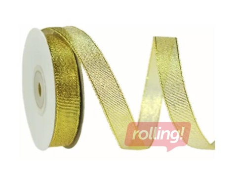 Decorative ribbon 12 mm/ 18 m, brocade, gold