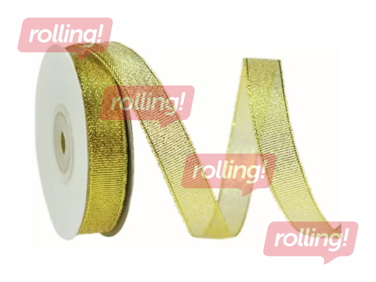 Decorative ribbon 12 mm/ 18 m, brocade, gold