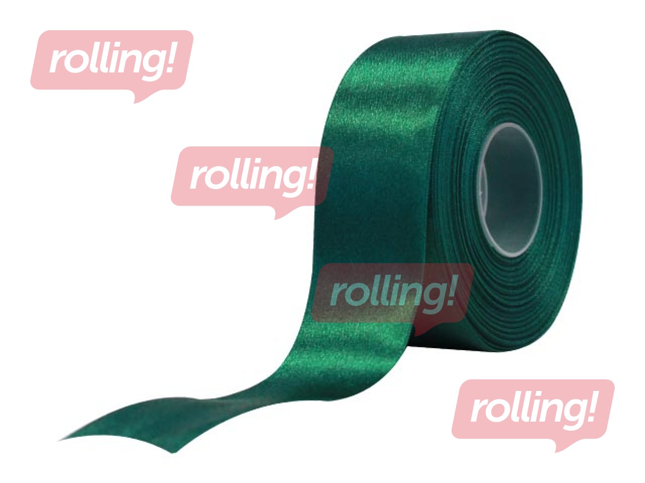 Gift ribbon 38 mm/ 25 m, satin, dark green
