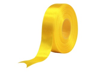 Gift ribbon 25 mm/ 25 m, satin, yellow