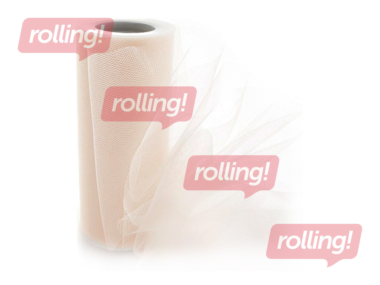 Kingituste pakkimiseks mõeldud tüll rullides, kreemikas, 15cm x 9m