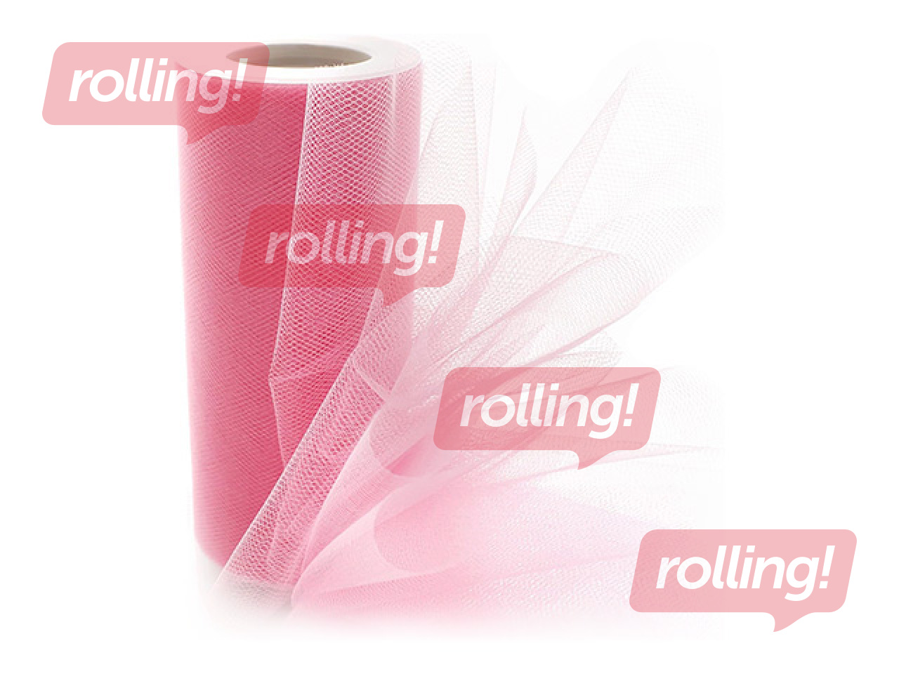 Gift wrapping tulle in rolls, pink, 15cm x 9m