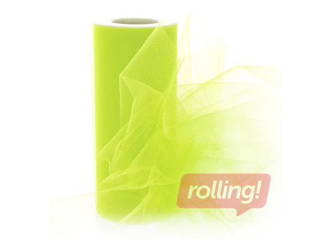 Kingituste pakkimiseks mõeldud tüll rullides, heleroheline, 15cm x 9m