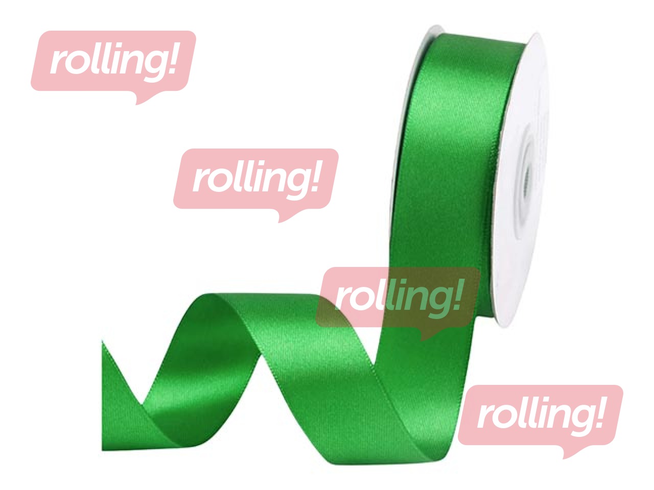 Gift ribbon 25 mm/ 25 m, satin, Summergreen