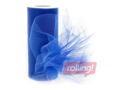 Gift wrapping tulle in rolls, blue, 15cm x 9m