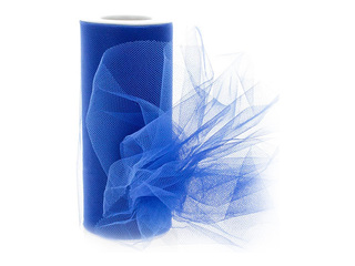 Gift wrapping tulle in rolls, blue, 15cm x 9m