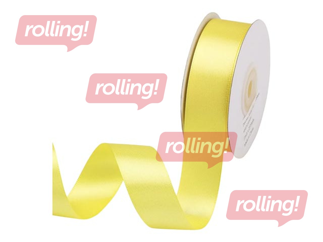Gift ribbon 25 mm/ 25 m, satin, yellow
