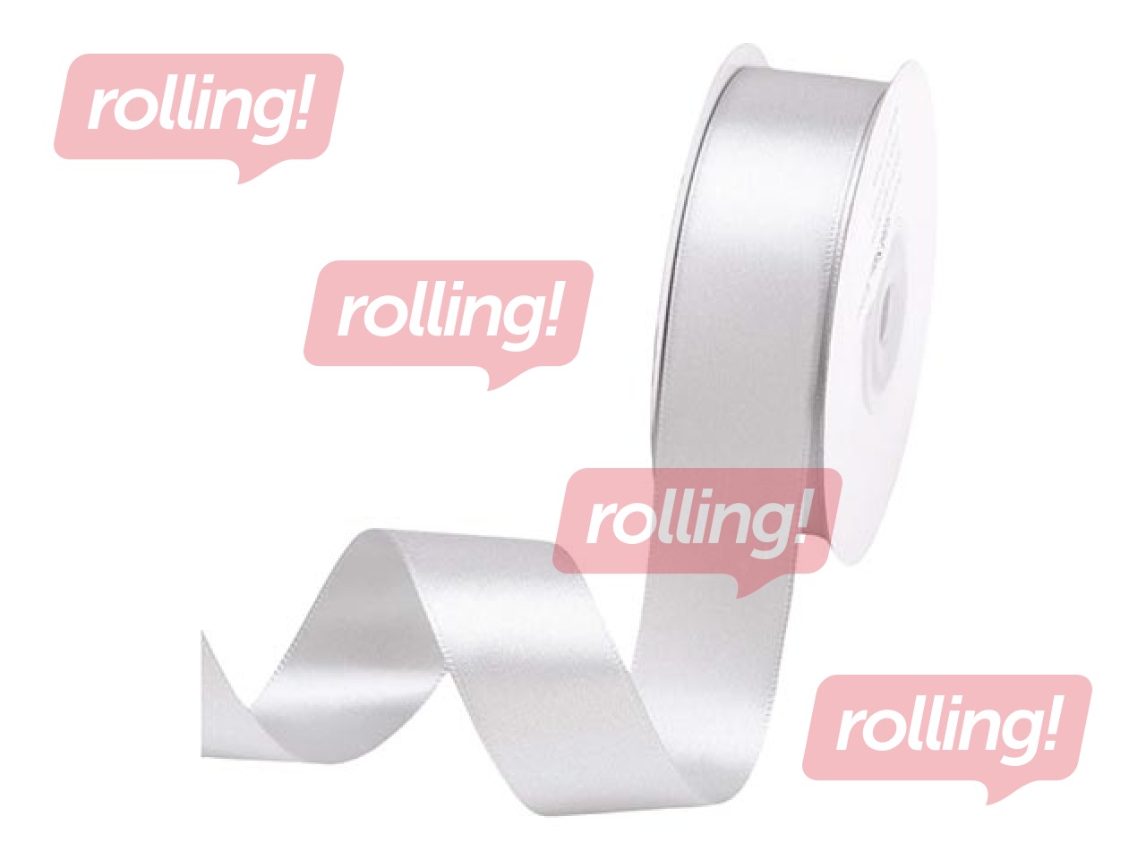 Kinkepael 25 mm/ 25 m, satiin, Lightgrey