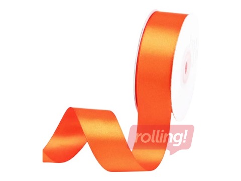 Лента для упаковки подарков 25 мм/ 25 м, сатиновая, Orange