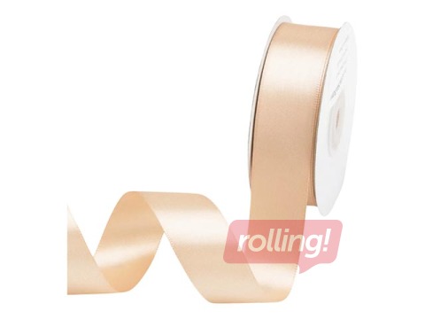 Gift ribbon 25 mm/ 25 m, satin, LightTaupe