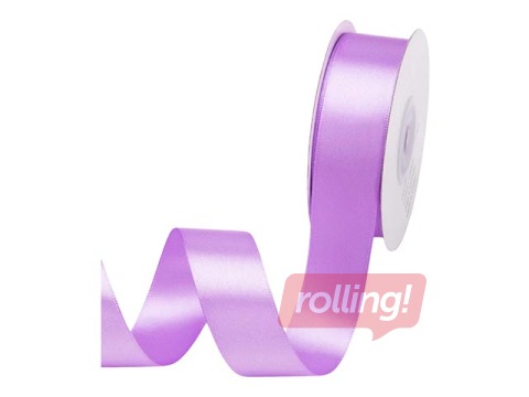 Gift ribbon 25 mm/ 25 m, satin, Heather