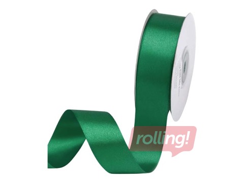 Gift ribbon 25 mm/ 25 m, satin, Needlegreen