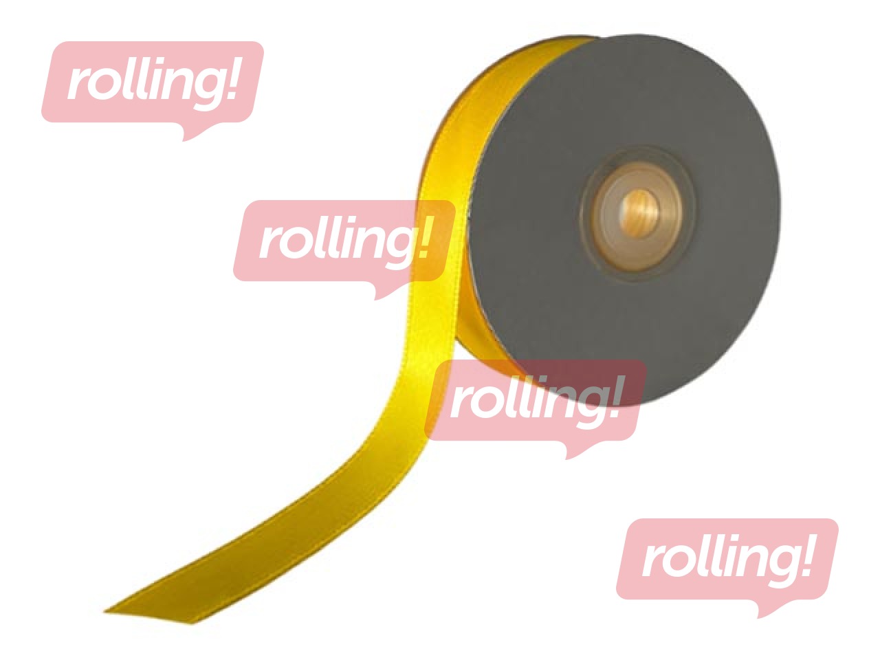 Gift ribbon 12 mm/ 25 m, satin, yellow