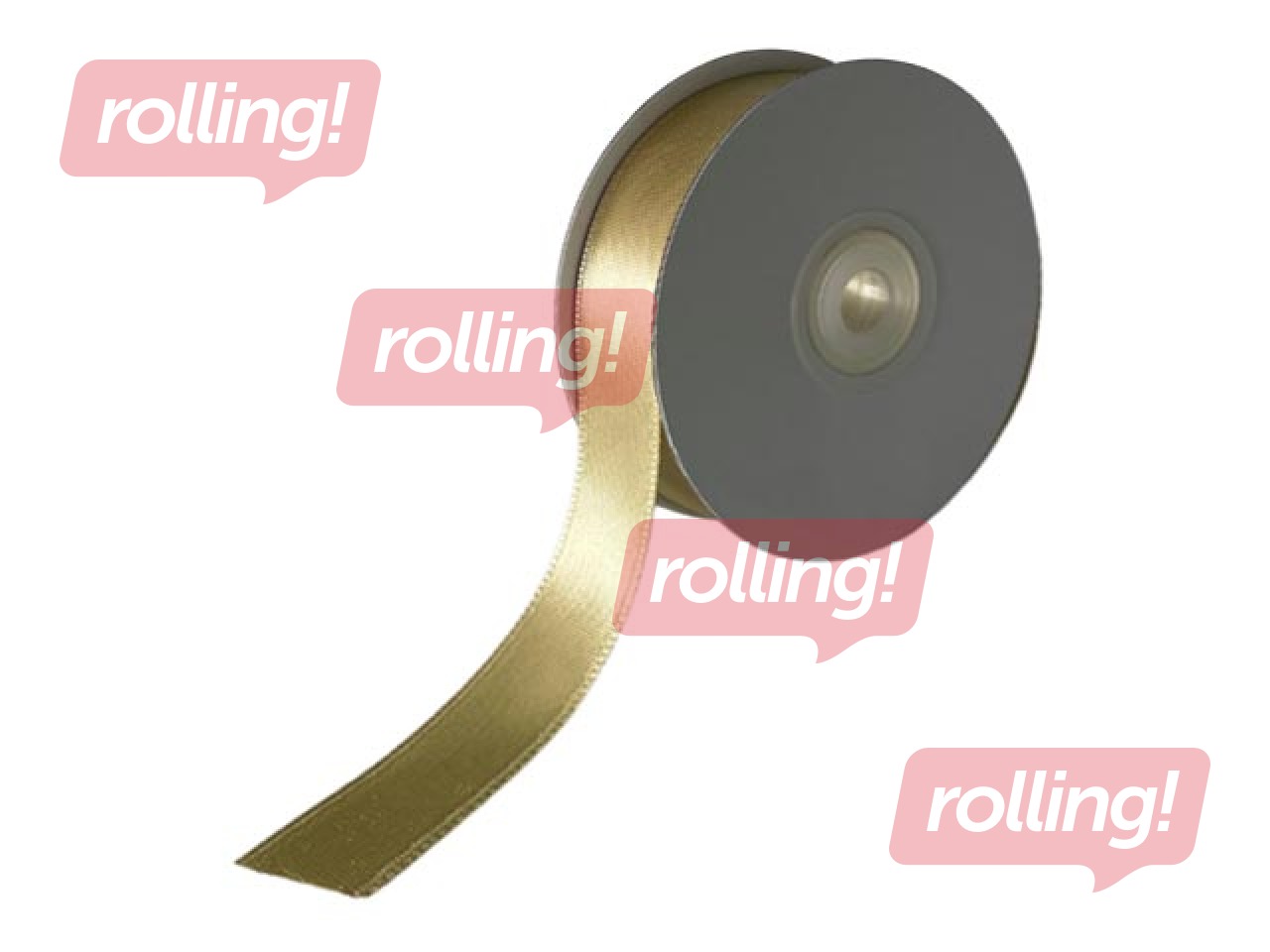 Gift ribbon 12 mm/ 25 m, satin, Taupegold