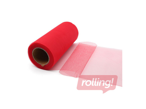 Подарочная упаковочная сетка в рулонах, красная, 15cм x 9м