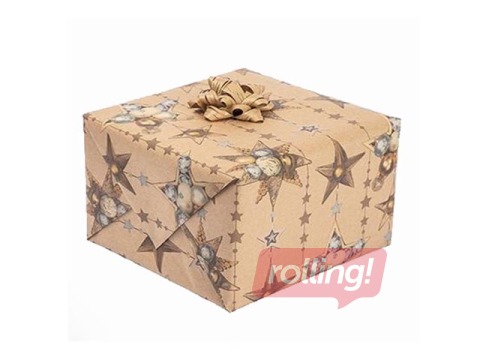 Pakkimiskinke jõulumustriga KRAFT paber 70x100cm