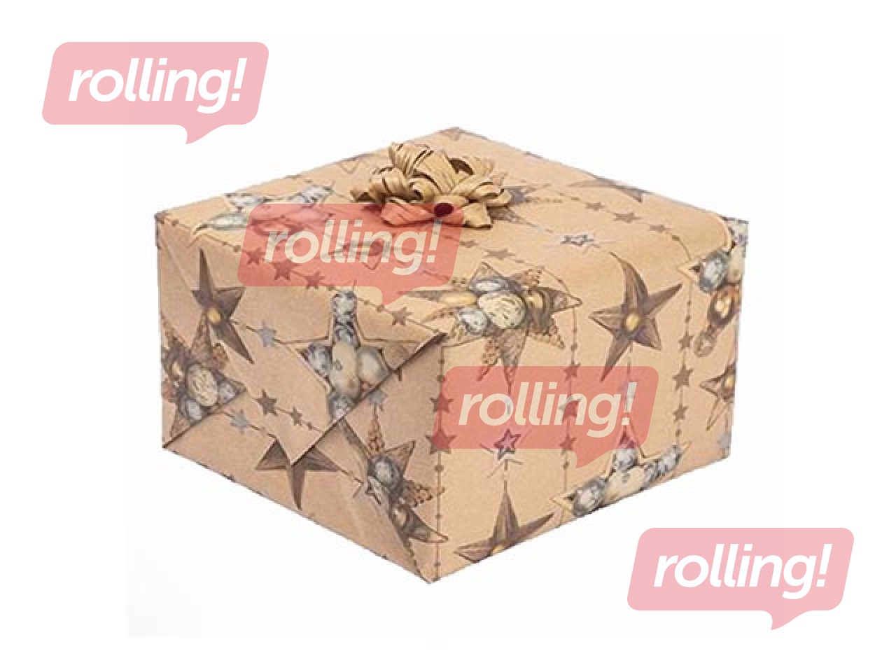 Pakkimiskinke jõulumustriga KRAFT paber 70x100cm