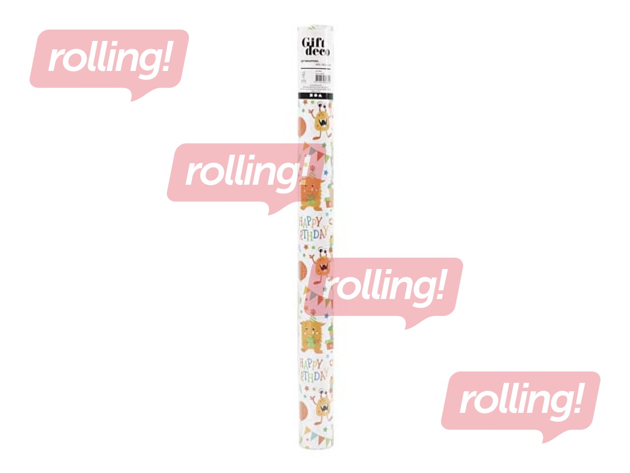 Подарочная бумага в рулоне, Birthday, 50x500см