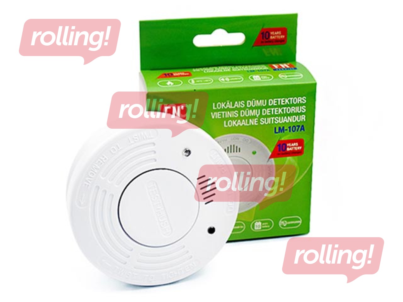 Kohalik suitsuandur LM-107A DC3V (sisseehitatud CR123A) akuga