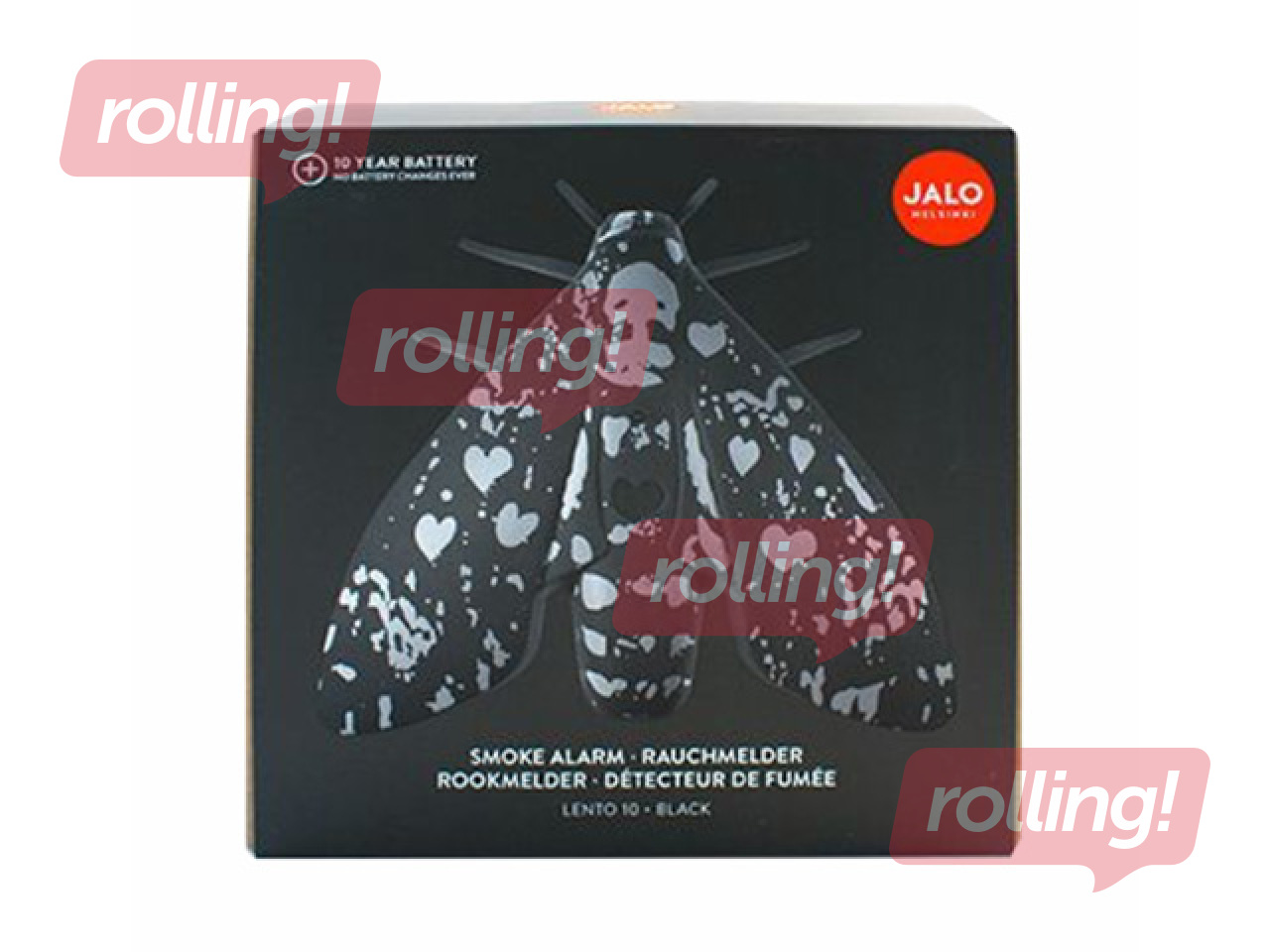 Local Smoke Detector Lento 10 with Built-In Lithium Battery, Black