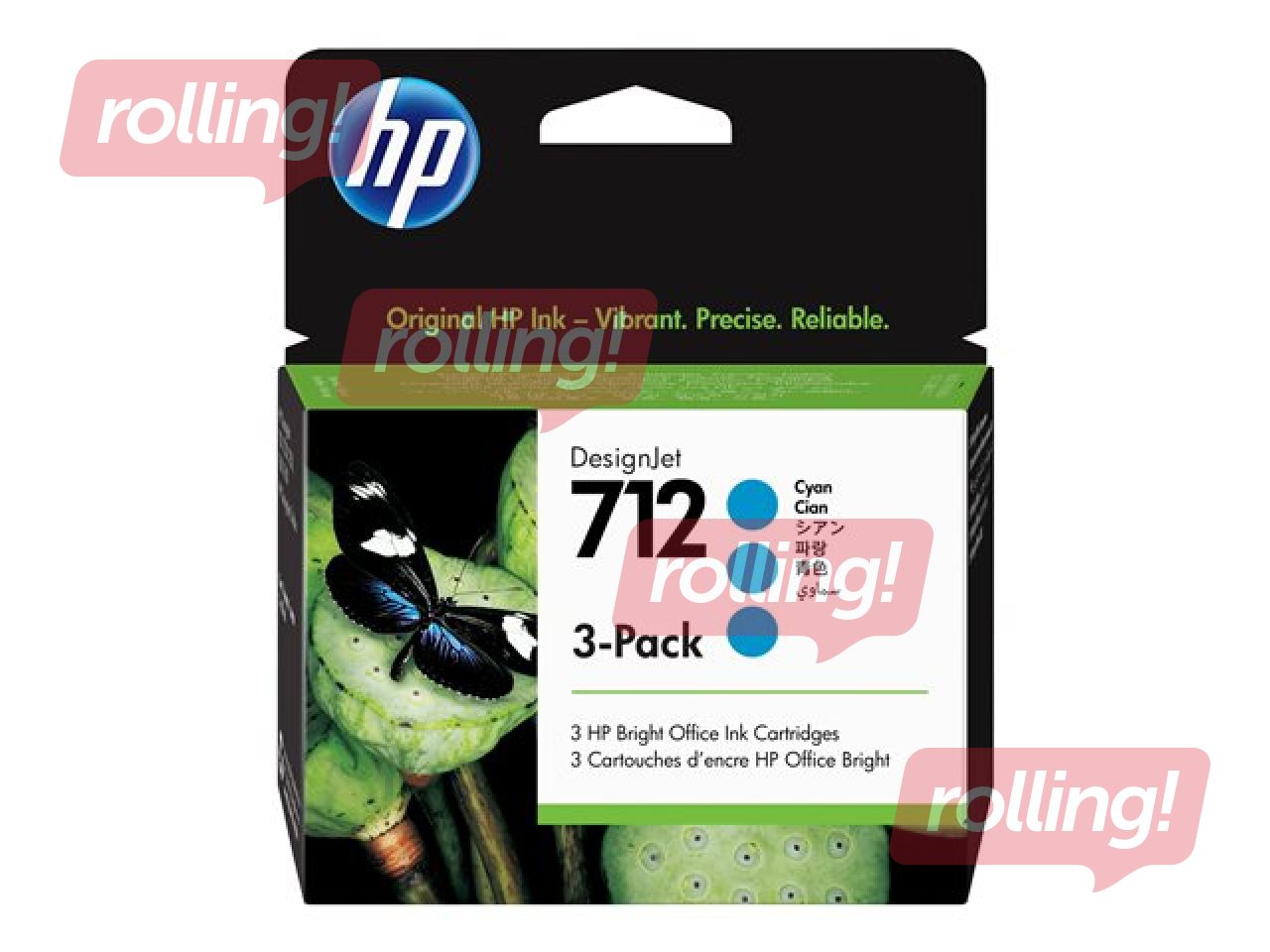 Tintes kasete HP 712, ciānzila, 3 x 29ml