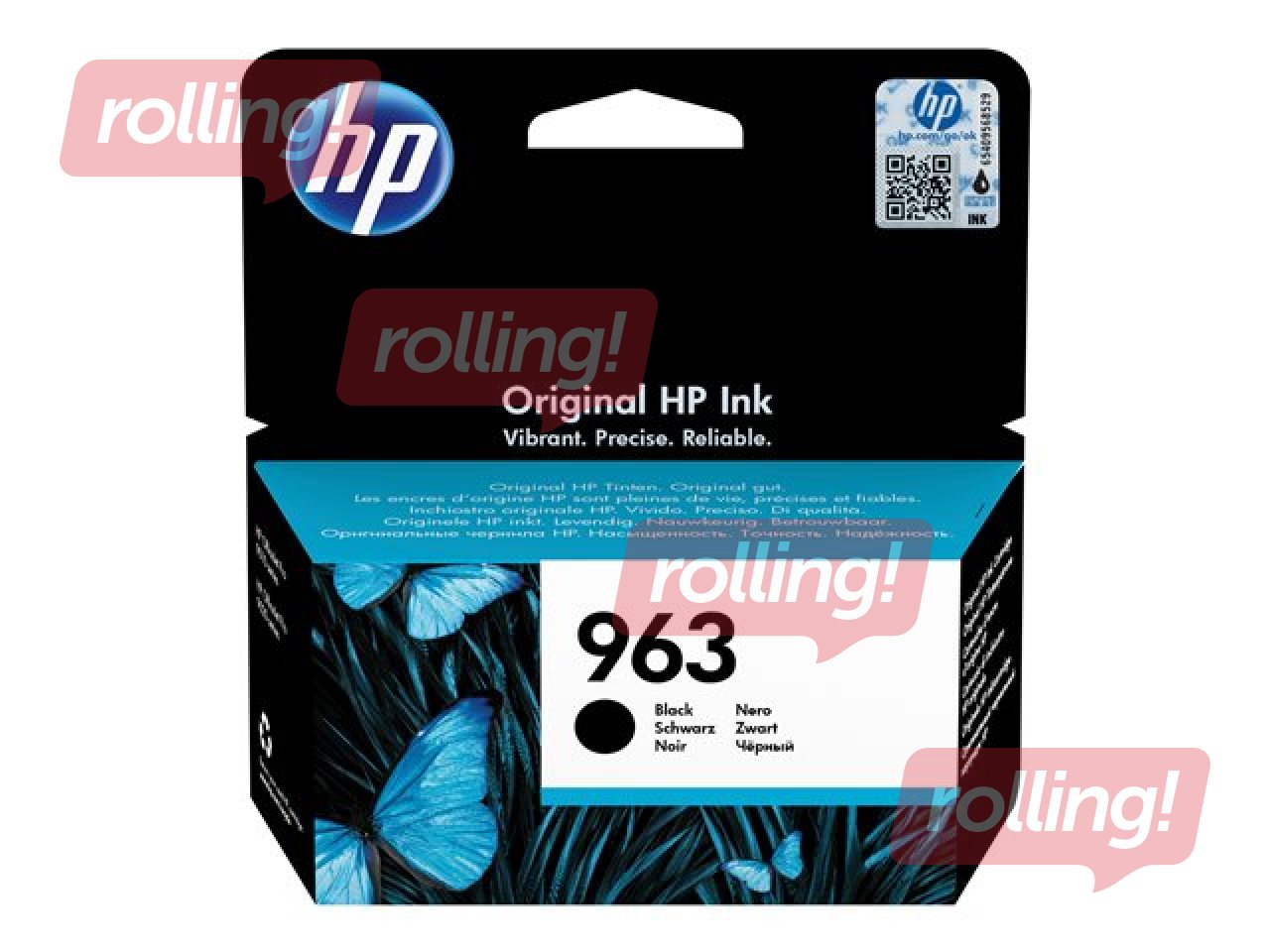 Tintes kasete HP 963, melna (1000 lpp)