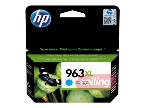 Tintes kasete HP 963XL, ciānzila (1600 lpp)