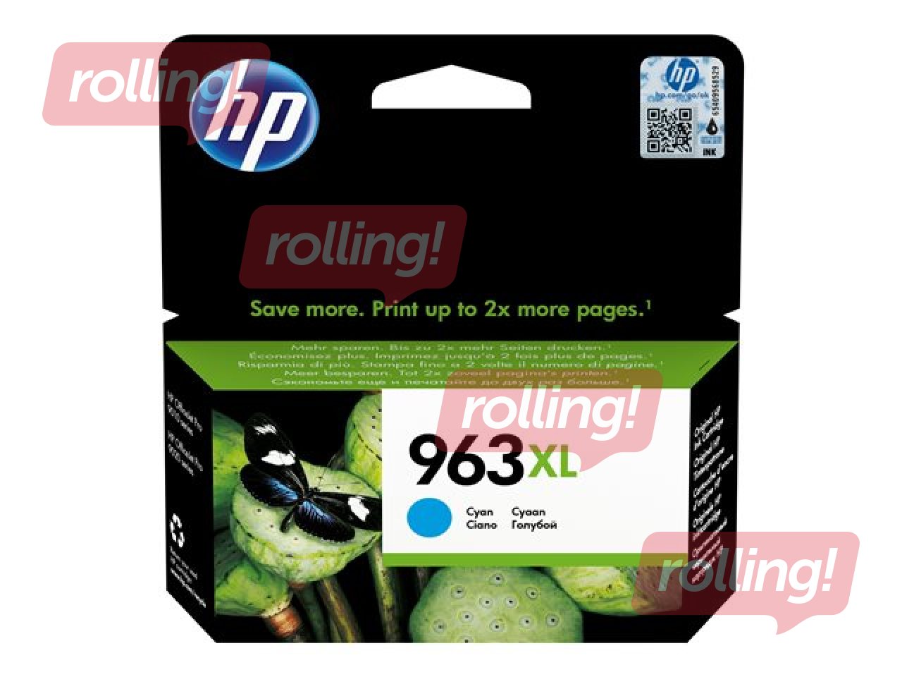 Tintes kasete HP 963XL, ciānzila (1600 lpp)