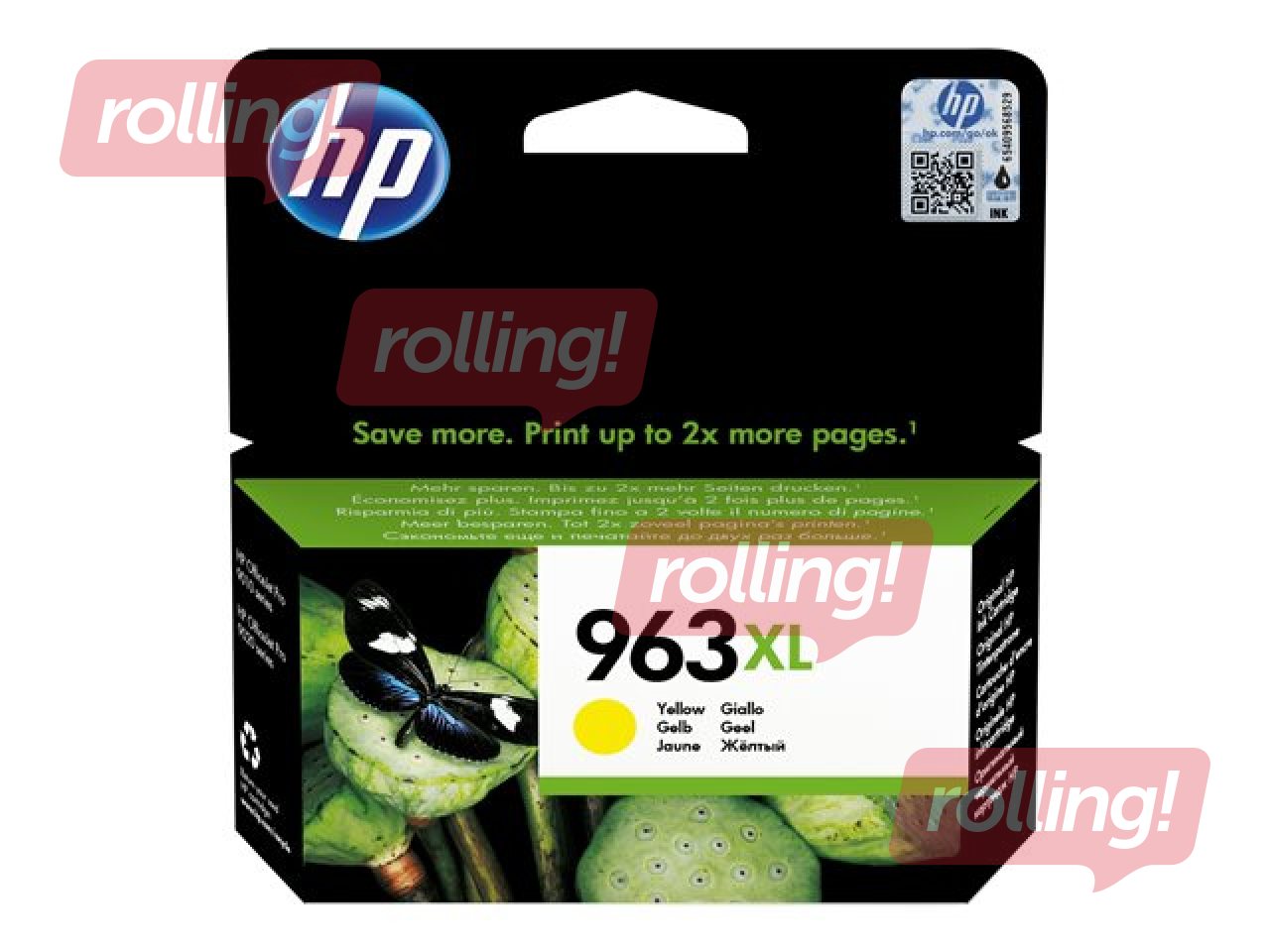 Tintes kasete HP 963XL, dzeltena (1600 lpp)