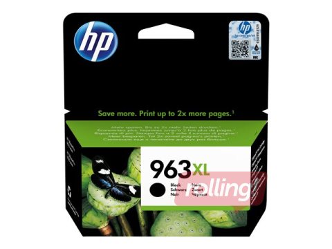 Tintes kasete HP 963XL, melna (2000 lpp)