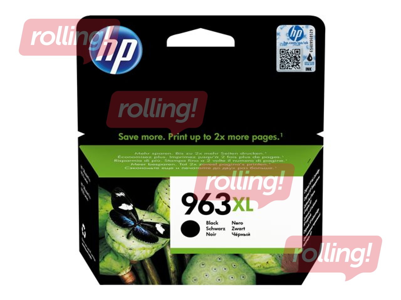 Tintes kasete HP 963XL, melna (2000 lpp)