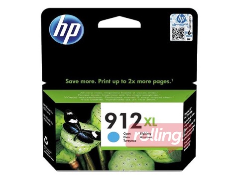 Tintes kasete HP 912XL, ciānzila, 9.9ml (825 lpp)