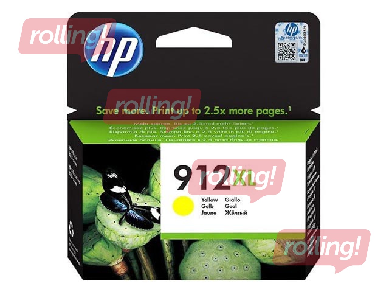 Tintes kasete HP 912XL, dzeltena, 9.9ml (825 lpp)