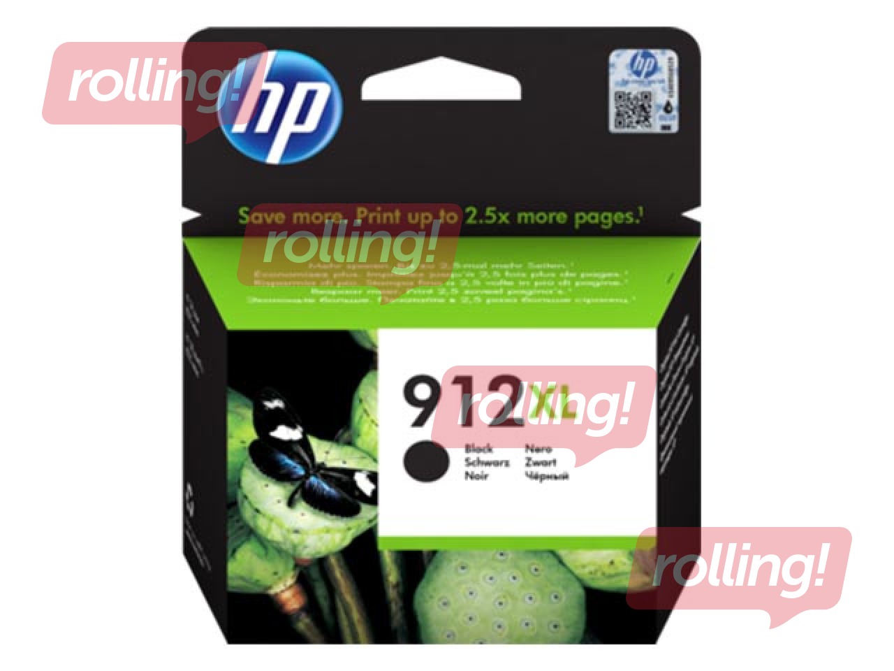 Tintes kasete HP 912XL, melna, 21.7ml (825 lpp)