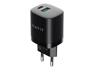 Charger Havit UC30 USB + Type-C, 30W, Black