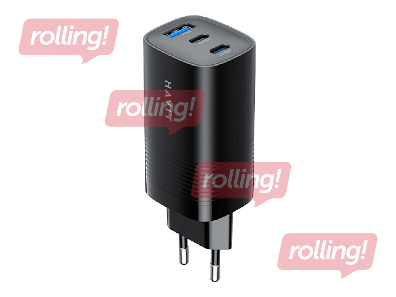 Laadija Havit UC20 USB + 2x Type-C, 67 W, must