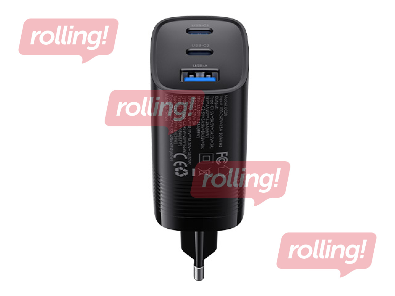 Laadija Havit UC20 USB + 2x Type-C, 67 W, must