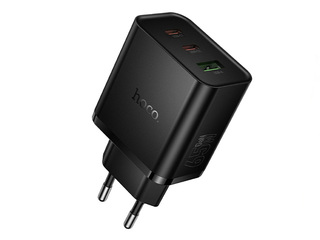 Charger Hoco N75 USB + 2x Type-C, 65W, Black