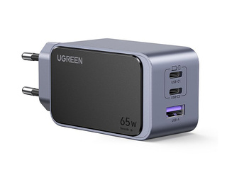 Charger Ugreen, Nexode S GaN, 65W, USB-A and 2x USB-C, Gray