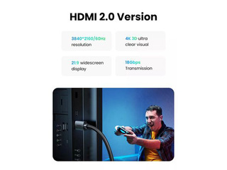 HDMI-HDMI kaabel, must, pikkus 2m (HDMI 2.0, 4K@60Hz)