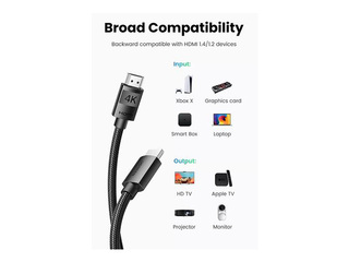 HDMI-HDMI kaabel, must, pikkus 2m (HDMI 2.0, 4K@60Hz)