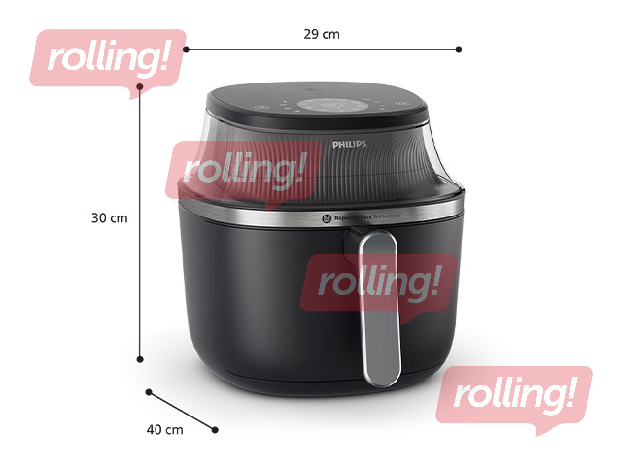 Hot air fryer Philips 1400W, 4.2l, black
