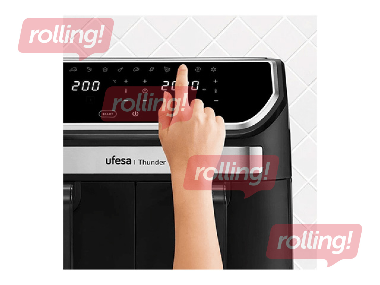 Hot air fryer Thunder 9l, 1700w, black