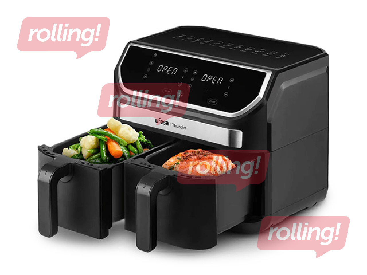 Karstā gaisa friteris Thunder 9l, 1700W, melns