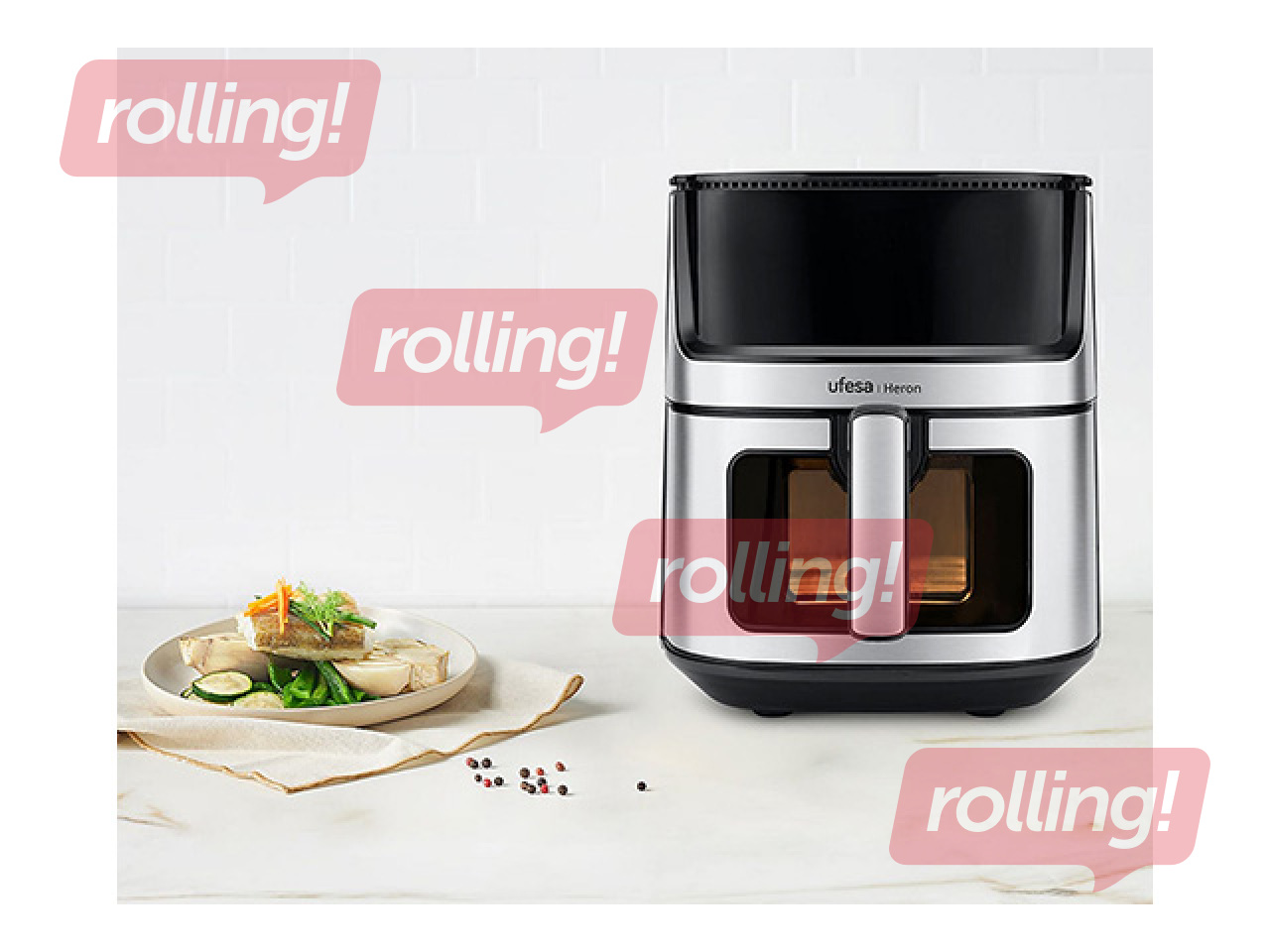 Air fryer Ufesa, 1500W, 8l, black with silver elements