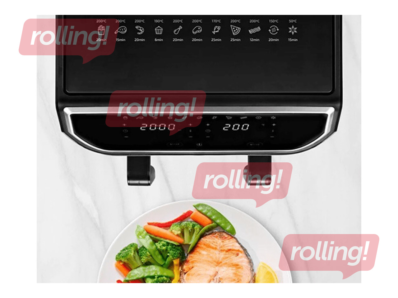 Karstā gaisa friteris Thunder 1700W, 9l, melns ar sudraba elementiem