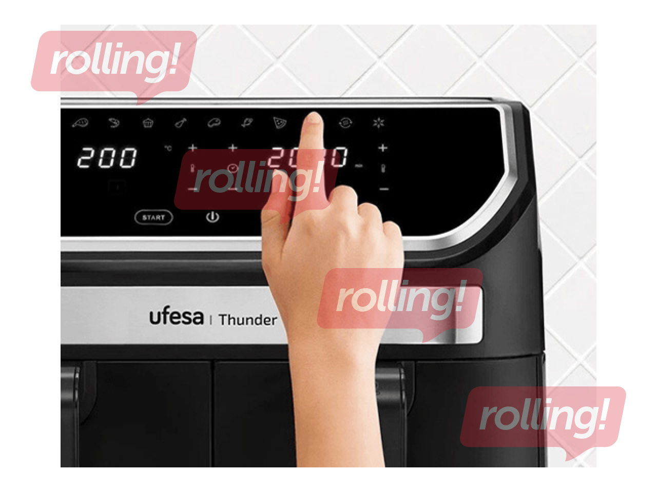 Kuumaõhufritüür Thunder, 1700W, 9 l, must hõbedaste detailidega