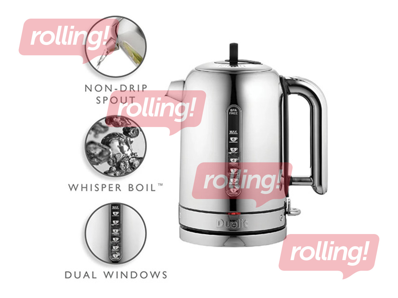 Veekeetja Dualit Classic, 1.7l, 3000W, roostevaba teras